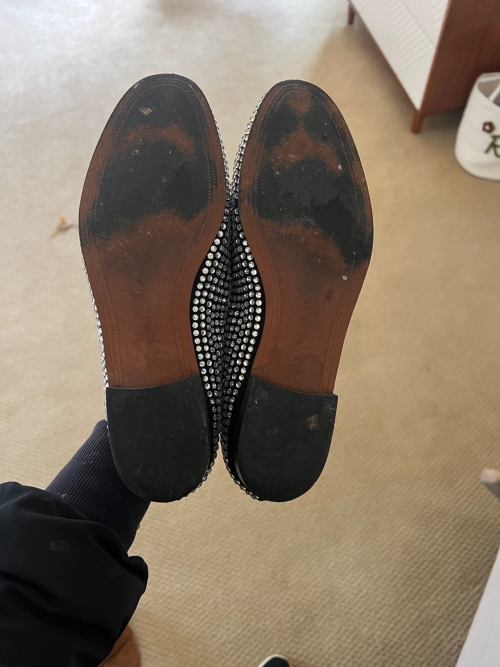 Sam Edelman Black Crystal-Embellished women  Loafers - Picture 3 of 7